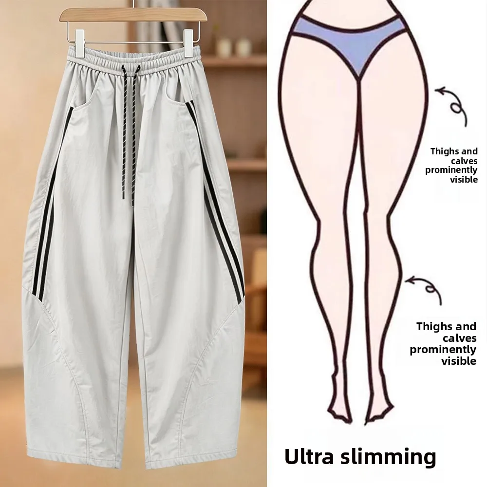 Summer Quick Dry Side Stripe Pants Women plus Size Loose Slimming Wide Leg Casual Paratrooper Pants American Style High Waist
Summer Quick Dry Side Stripe Pants Women plus Size Loose Slimming Wide Leg Casual Paratrooper Pants American Style High Waist