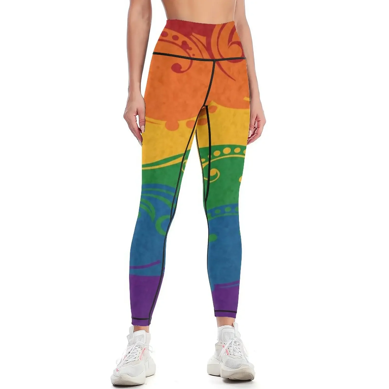 Fancy Swooped and Swirled LGBTQ Pride Rainbow Flag Background Leggings Women's tights for physical Womens Leggings
Fancy Swooped and Swirled LGBTQ Pride Rainbow Flag Background Leggings Women's tights for physical Womens Leggings