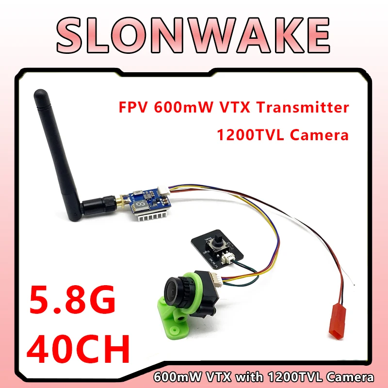 SLONWAKE Easy to use 5.8G FPV Set Video VTX600mw Transmitter TS5823 and mini CMOS 1200TVL Camera with Racing Drone fpv set
SLONWAKE Easy to use 5.8G FPV Set Video VTX600mw Transmitter TS5823 and mini CMOS 1200TVL Camera with Racing Drone fpv set