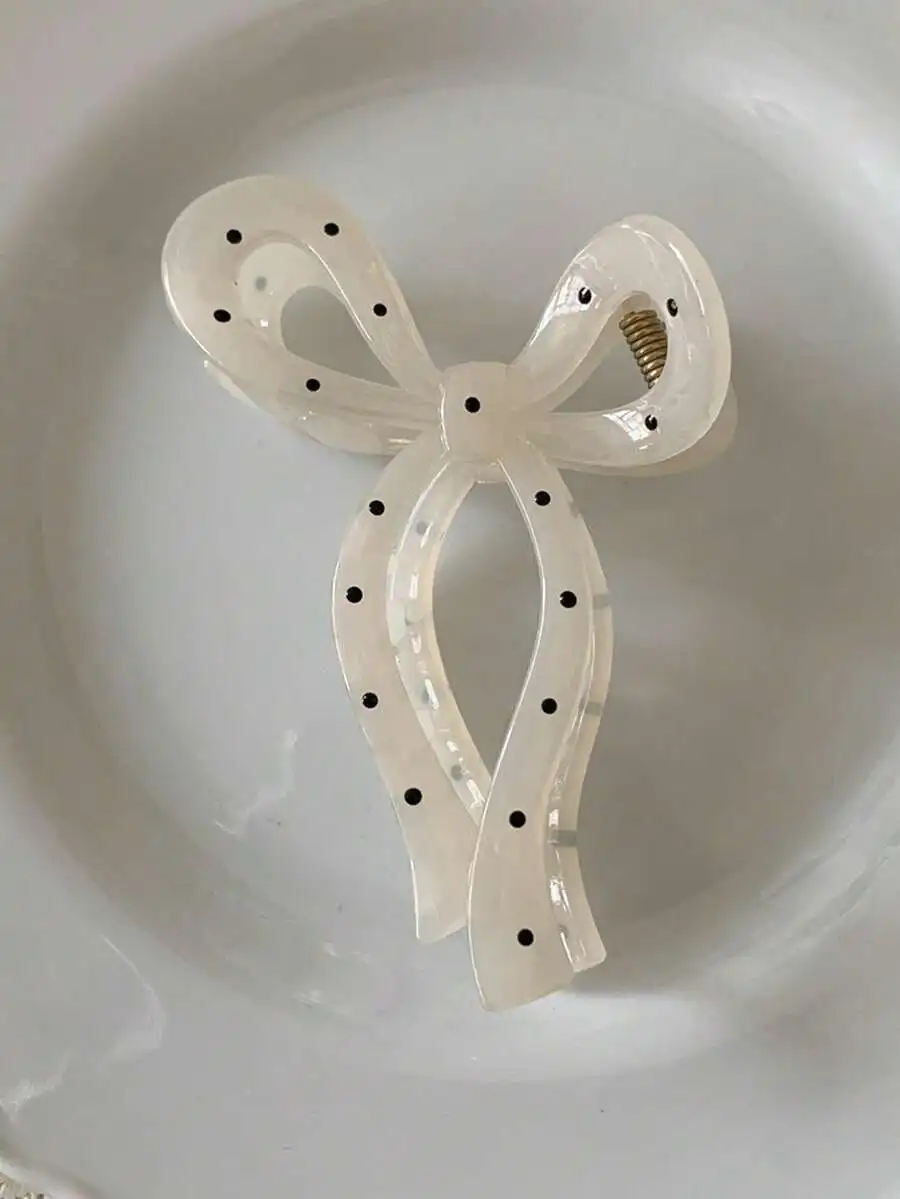 2pcs Polka Dot Bow Hair Clips For Women, Milky White Hair Claws For Casual Everyday Wear
2pcs Polka Dot Bow Hair Clips For Women, Milky White Hair Claws For Casual Everyday Wear