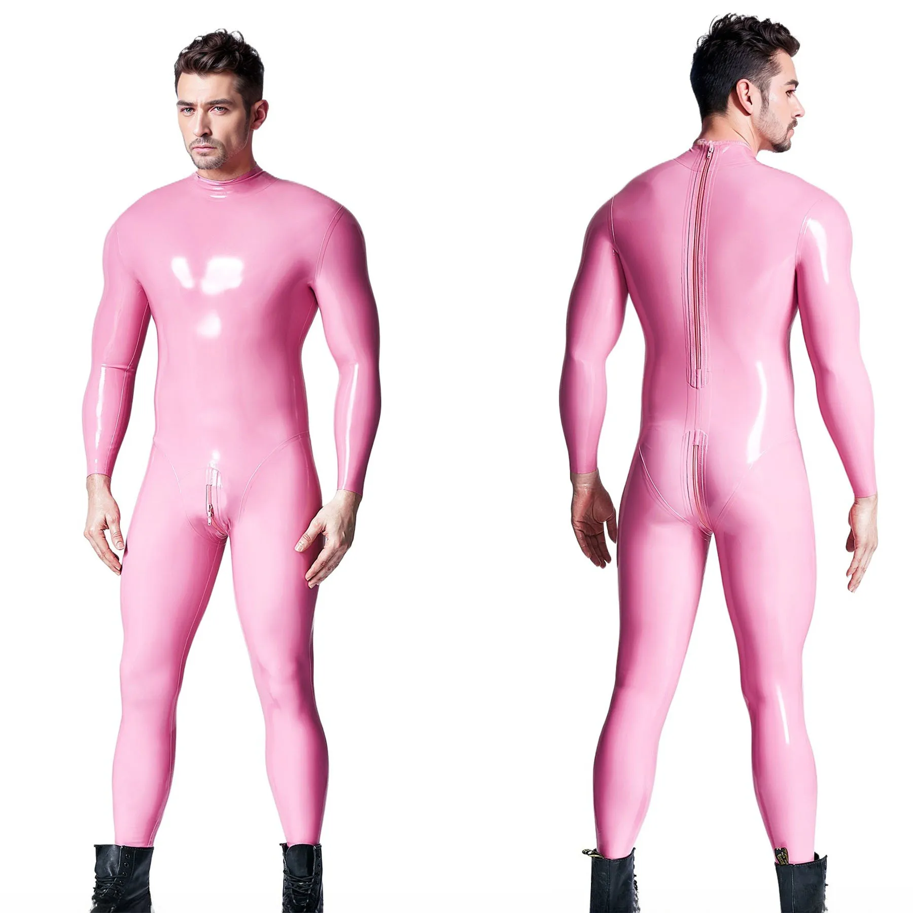 Handmade Pink Latex Full Body Catsuit Long Sleeve Zip Front Tight Rubber Zentai Suit for Cosplay Party wear Fashion
Handmade Pink Latex Full Body Catsuit Long Sleeve Zip Front Tight Rubber Zentai Suit for Cosplay Party wear Fashion