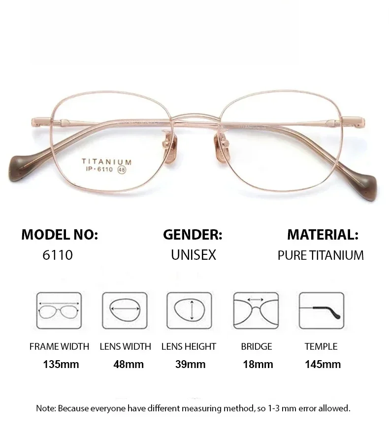 XUKA PureGlasses Men Retro Myopia Presbyopia Titanium Eyeglasses Women Prescription Lenses Spectacle Teens Rose Gold Fashio
XUKA PureGlasses Men Retro Myopia Presbyopia Titanium Eyeglasses Women Prescription Lenses Spectacle Teens Rose Gold Fashio