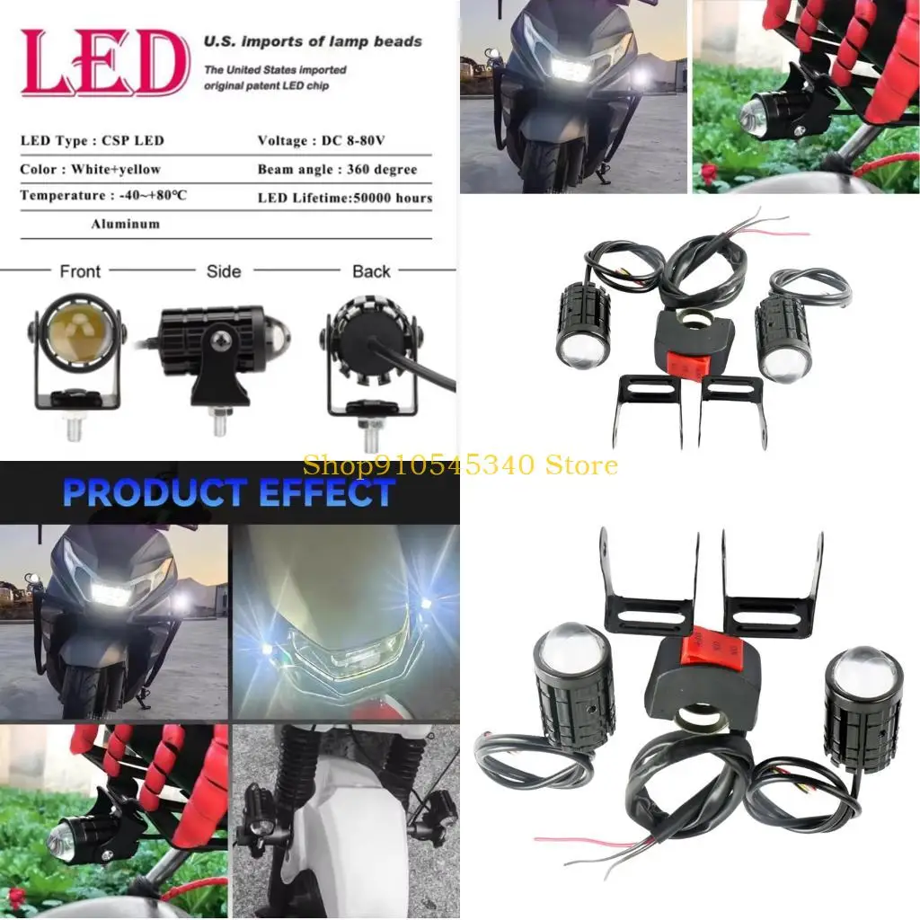 U2JA Motorcycle LED Headlight Pair with Switches Control Double Color Beams High Heat Dissipation Design Easy Mount for Travel
U2JA Motorcycle LED Headlight Pair with Switches Control Double Color Beams High Heat Dissipation Design Easy Mount for Travel