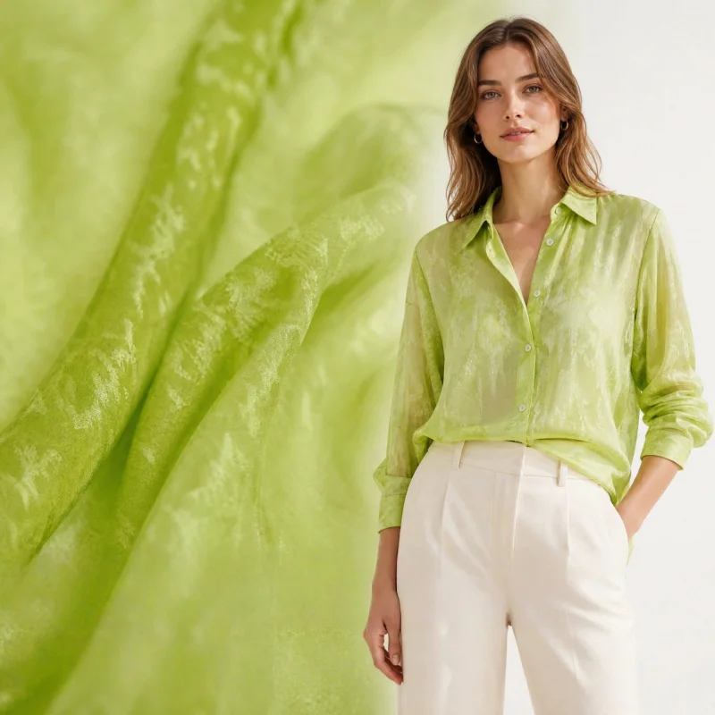 Semi-transparent and skin-friendly Lime green multi-color rayon blend printed fabric for dresses, shirts, and designer clothingD
Semi-transparent and skin-friendly Lime green multi-color rayon blend printed fabric for dresses, shirts, and designer clothingD