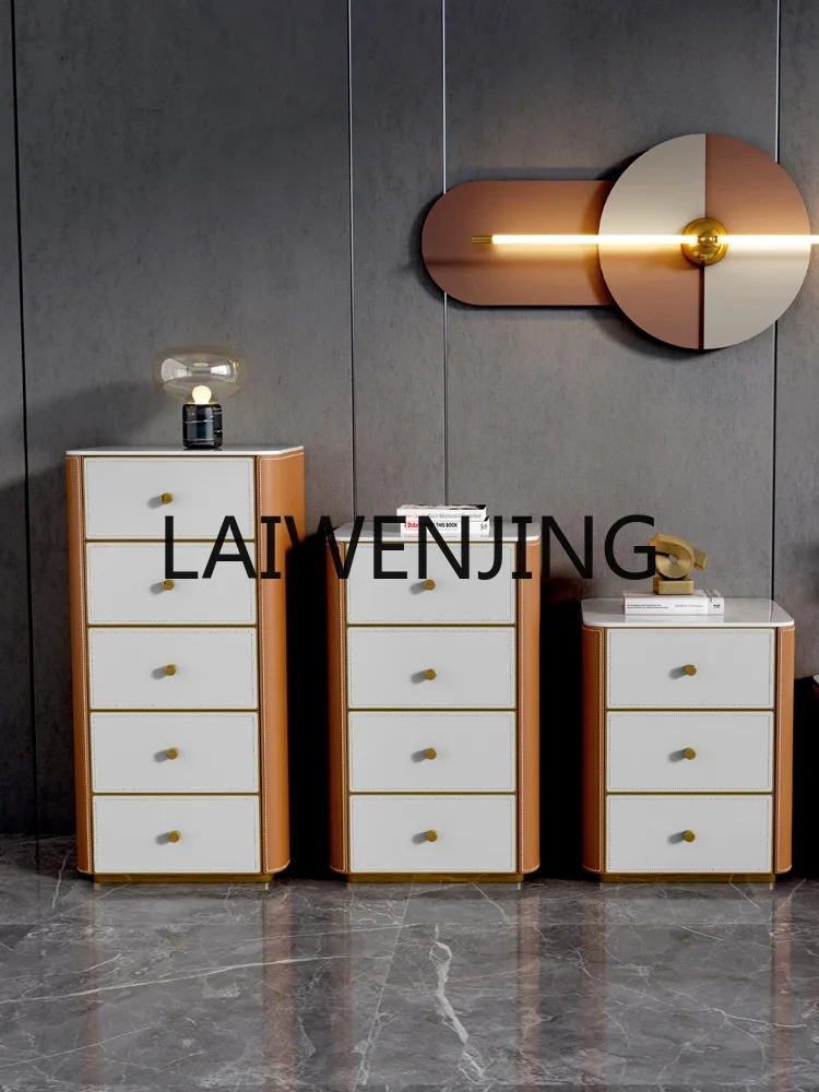 Chest of Drawers Light Luxury Saddle Leather Drawer Storage Solid Wood Stone Plate Bedroom Bed Front Cabinet
Chest of Drawers Light Luxury Saddle Leather Drawer Storage Solid Wood Stone Plate Bedroom Bed Front Cabinet