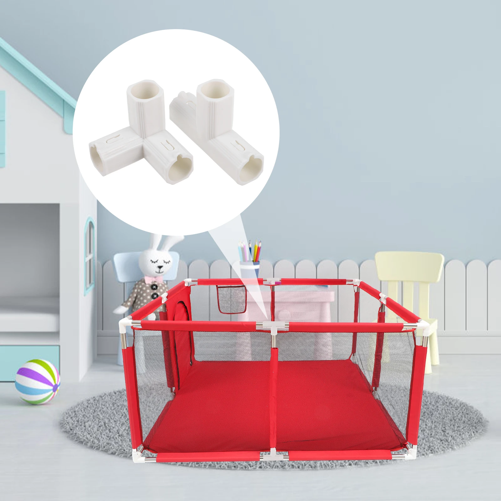 4pcs Connectors T-Shaped Replacement Parts For Play Yard Safety Gate Plastic Joint Accessories Adjustable Shape
4pcs Connectors T-Shaped Replacement Parts For Play Yard Safety Gate Plastic Joint Accessories Adjustable Shape
