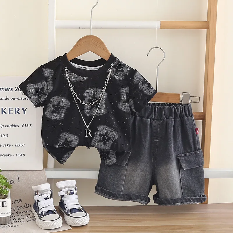 Toddler Boys Summer Set 2026 New Baby Boy Clothes 0-5 Years Korean Fashion Short Sleeve T-shirts and Denim Shorts Kids Outfits
Toddler Boys Summer Set 2026 New Baby Boy Clothes 0-5 Years Korean Fashion Short Sleeve T-shirts and Denim Shorts Kids Outfits