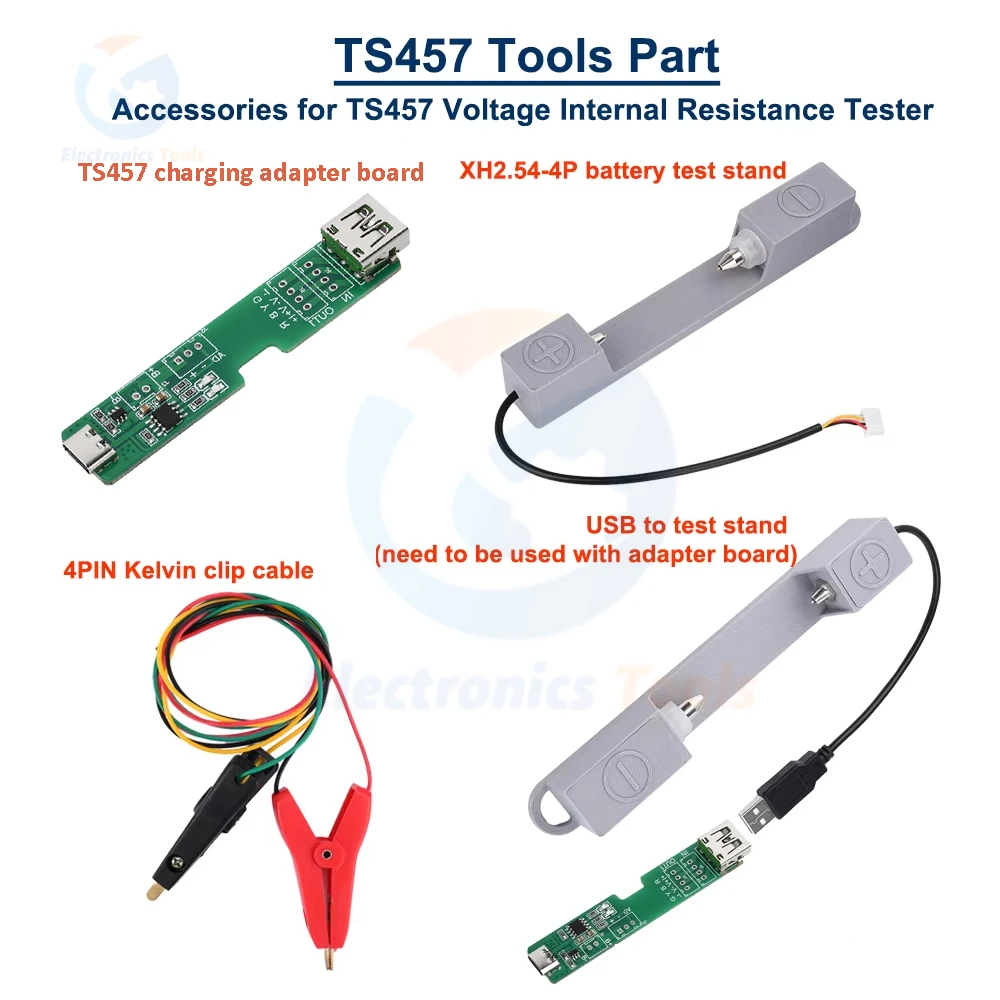 TS457 Battery Base Kelvin Clip Cable Charging Adapter Board for TS457 Voltage Internal Resistance Tester Tools Accessories
TS457 Battery Base Kelvin Clip Cable Charging Adapter Board for TS457 Voltage Internal Resistance Tester Tools Accessories