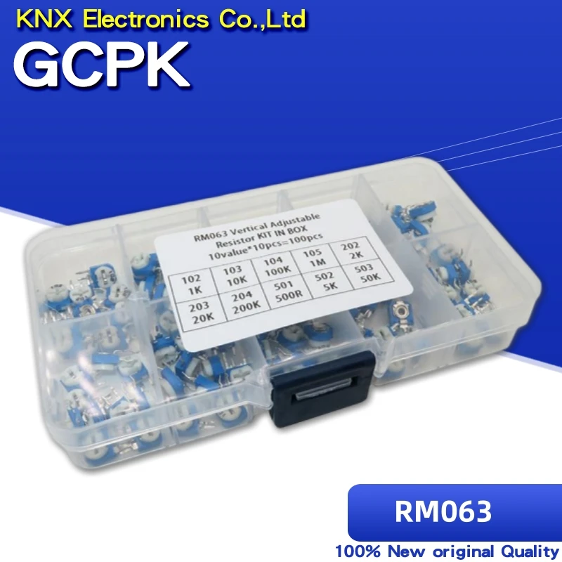 Комплект вертикальных регулируемых резисторов RM063, 100 шт./лот, 500 ohm-1M Ом, 10 значений * 10 шт., набор многооборотных триммеров и потенциометров
Комплект вертикальных регулируемых резисторов RM063, 100 шт./лот, 500 ohm-1M Ом, 10 значений * 10 шт., набор многооборотных триммеров и потенциометров