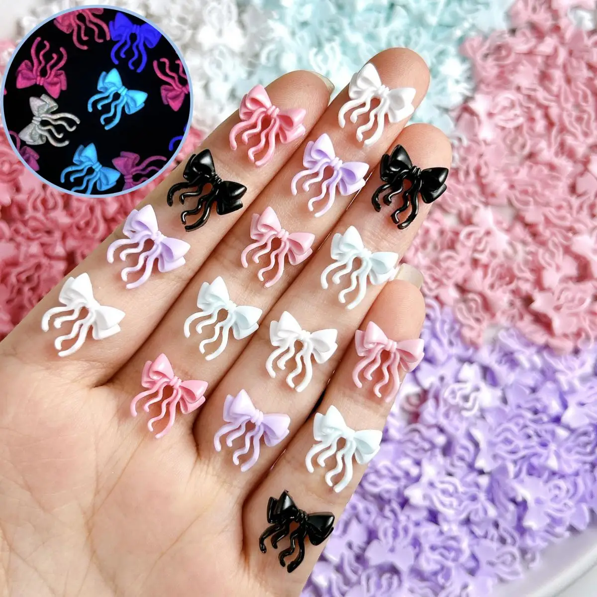 3D Resin Glossy Double-Layer Ribbon Bow Nail Charms Sweet Luminous Bow Nail Art Decoration Scrapbooking Manicure DIY Accessories
3D Resin Glossy Double-Layer Ribbon Bow Nail Charms Sweet Luminous Bow Nail Art Decoration Scrapbooking Manicure DIY Accessories