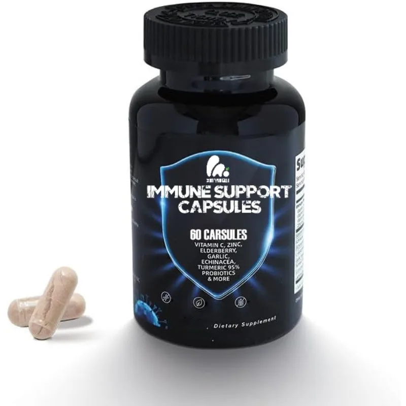 Immune support capsules, vitamin C, vitamin E, vitamin B6, zinc, elderberry, garlic, echinacea, turmeric
Immune support capsules, vitamin C, vitamin E, vitamin B6, zinc, elderberry, garlic, echinacea, turmeric