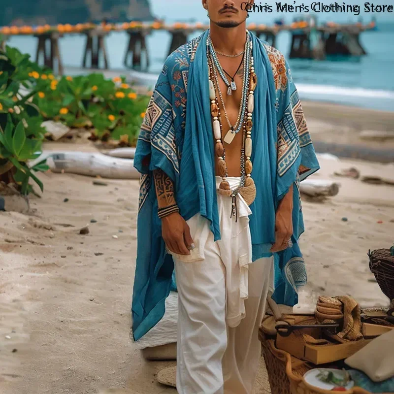 Casual Loose Men's Beach Sun Protection Clothes, New Beach Holiday Style Printed Shawls, Do Not Pick The Body of Men Cardigan
Casual Loose Men's Beach Sun Protection Clothes, New Beach Holiday Style Printed Shawls, Do Not Pick The Body of Men Cardigan