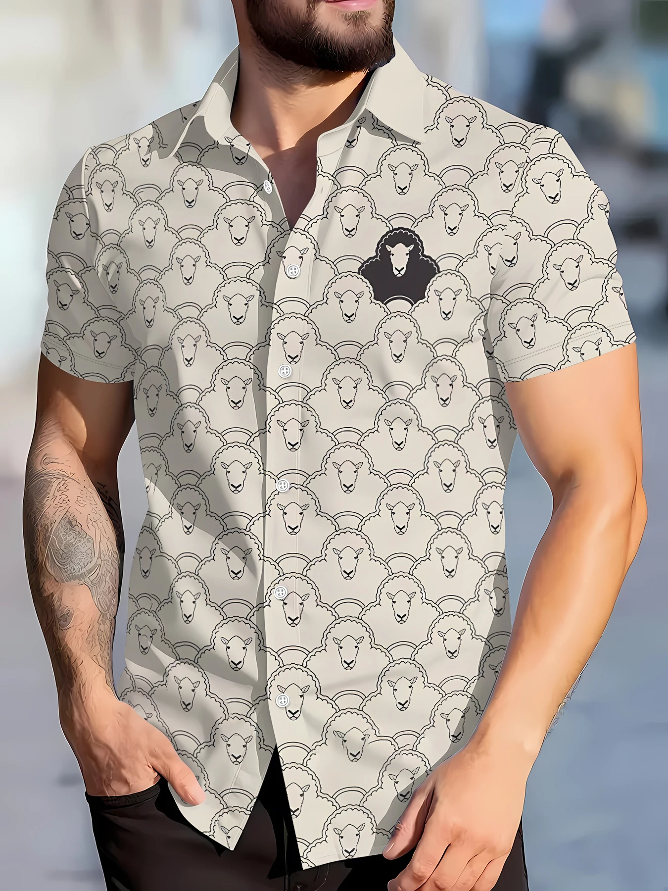 2026 Summer New Style Men's Short-Sleeved Shirt with 3D Lamb Pattern Print Street Casual Fashion Comfortable and Soft
2026 Summer New Style Men's Short-Sleeved Shirt with 3D Lamb Pattern Print Street Casual Fashion Comfortable and Soft