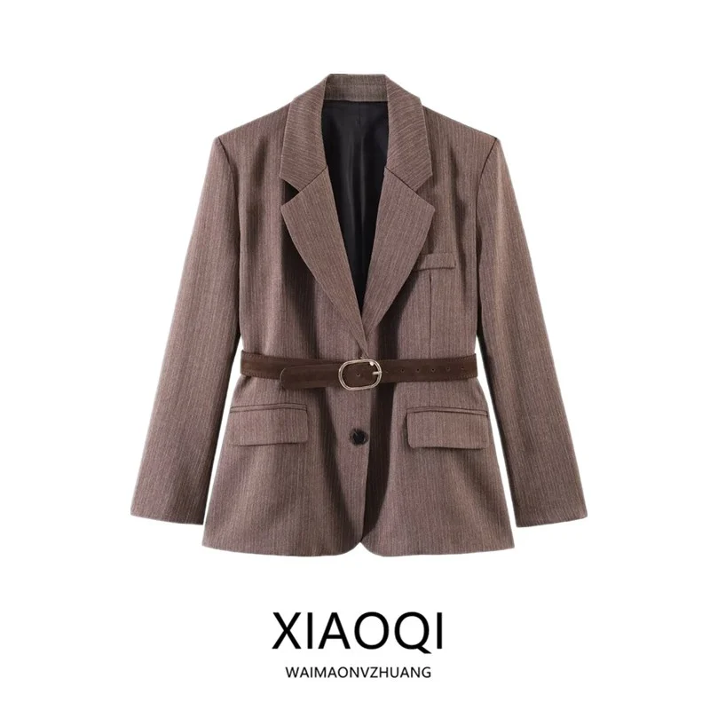 Spring 2026 Women's Long Sleeve Checkered Suit Jacket with Belt New Arrival European Style Fashion Outerwear Regular Length
Spring 2026 Women's Long Sleeve Checkered Suit Jacket with Belt New Arrival European Style Fashion Outerwear Regular Length
