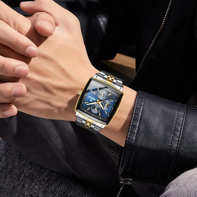 Fashion Men's Watches Luxury Square Men Wristwatch Stainless Steel Waterproof Mens Watches Quartz Clock Male Relogio Masculino
Fashion Men's Watches Luxury Square Men Wristwatch Stainless Steel Waterproof Mens Watches Quartz Clock Male Relogio Masculino