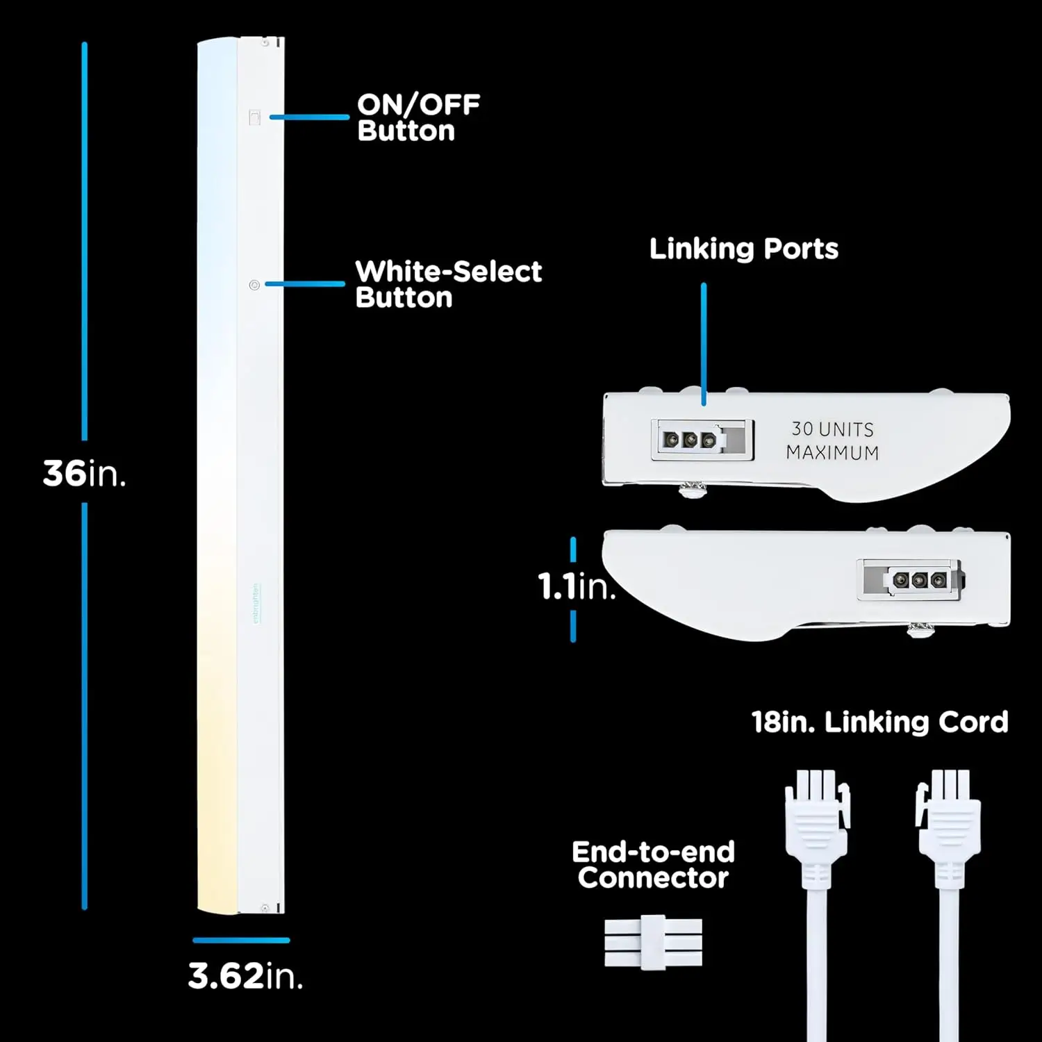 Enbrighten 36 Inch Hardwired Under Cabinet Lights, 2385 Lumens, Five White Settings From (2700K-6500K), Full Range Dimmable,
Enbrighten 36 Inch Hardwired Under Cabinet Lights, 2385 Lumens, Five White Settings From (2700K-6500K), Full Range Dimmable,