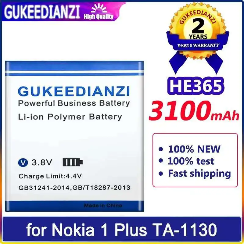 3100 мАч HE365 для Nokia 1 Plus Nokia1 Plus TA-1130 1123 1127 1111 Хорошая низкотемпературная батарея для мобильного телефона Безопасный
3100 мАч HE365 для Nokia 1 Plus Nokia1 Plus TA-1130 1123 1127 1111 Хорошая низкотемпературная батарея для мобильного телефона Безопасный