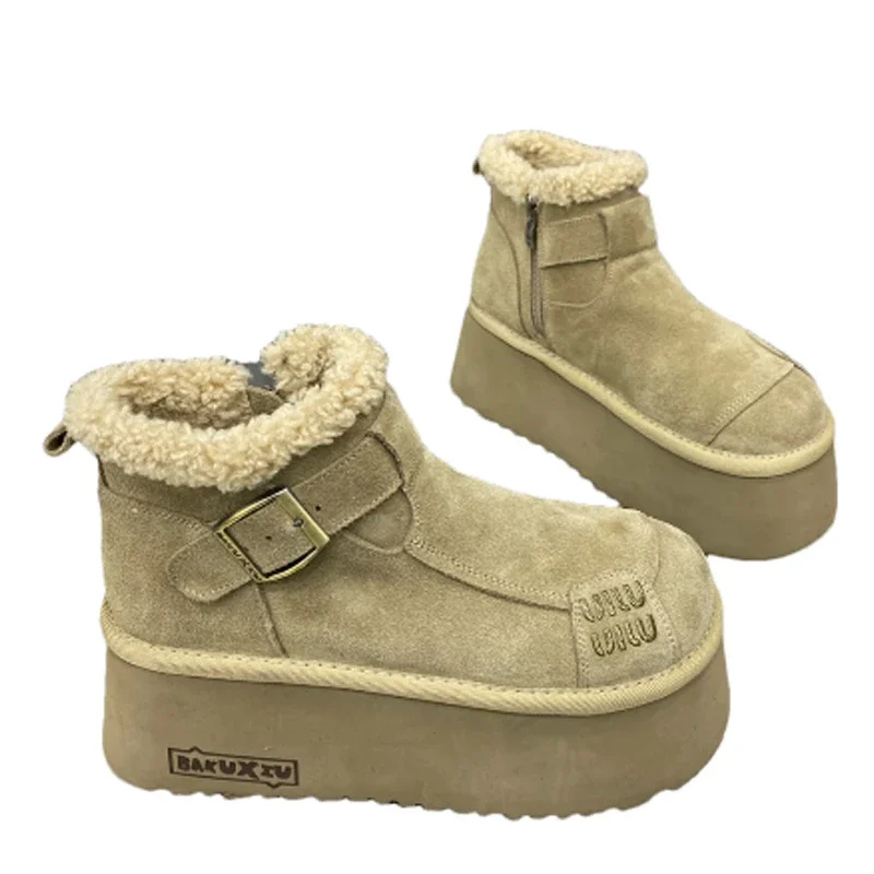 2026 New Fur Platform Women Ankle Boots Flats Suede Warm Shoes Woman Trend Designer Brand Short Plush Cozy Femme Snow Botas
2026 New Fur Platform Women Ankle Boots Flats Suede Warm Shoes Woman Trend Designer Brand Short Plush Cozy Femme Snow Botas