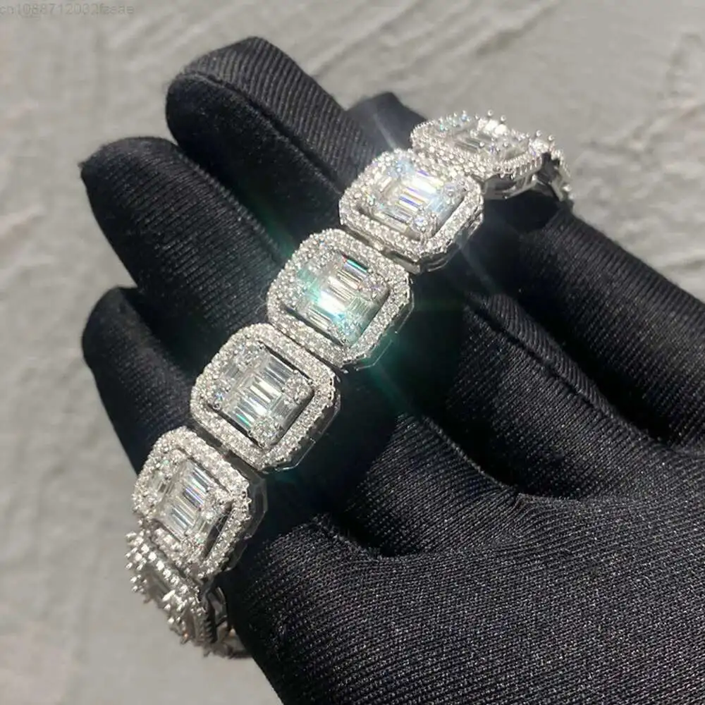 Hip-hop Luxury Rapper Cuban Chain Bracelet 20mm Wide Baguette Vvs Moissanite Diamond Mens Cuban Chain Bracelet
Hip-hop Luxury Rapper Cuban Chain Bracelet 20mm Wide Baguette Vvs Moissanite Diamond Mens Cuban Chain Bracelet