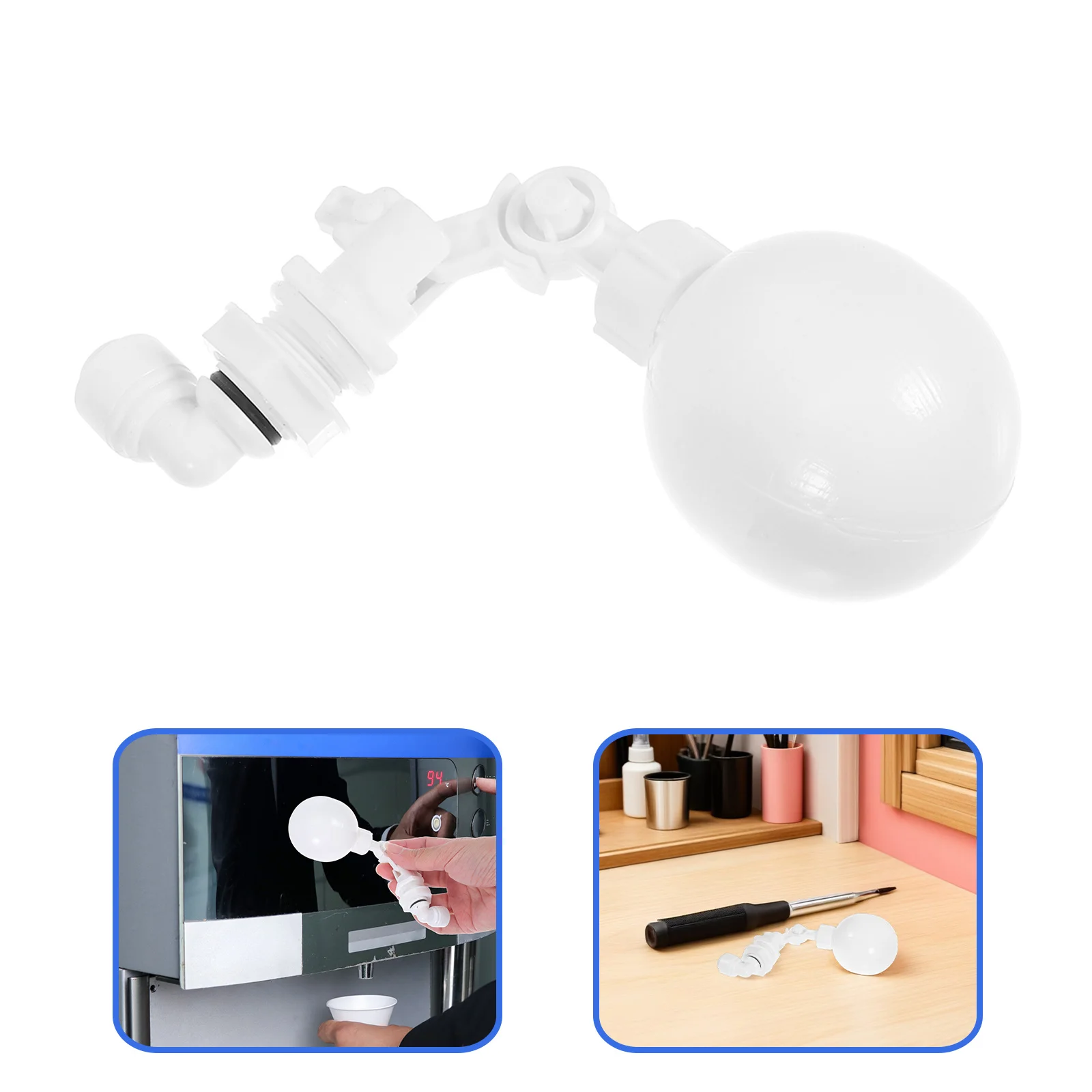 2pcs Automatic Water Level Control Float Valve 1/4 Inch Quick Plastic Shut Off Valve For Water Dispenser Tank