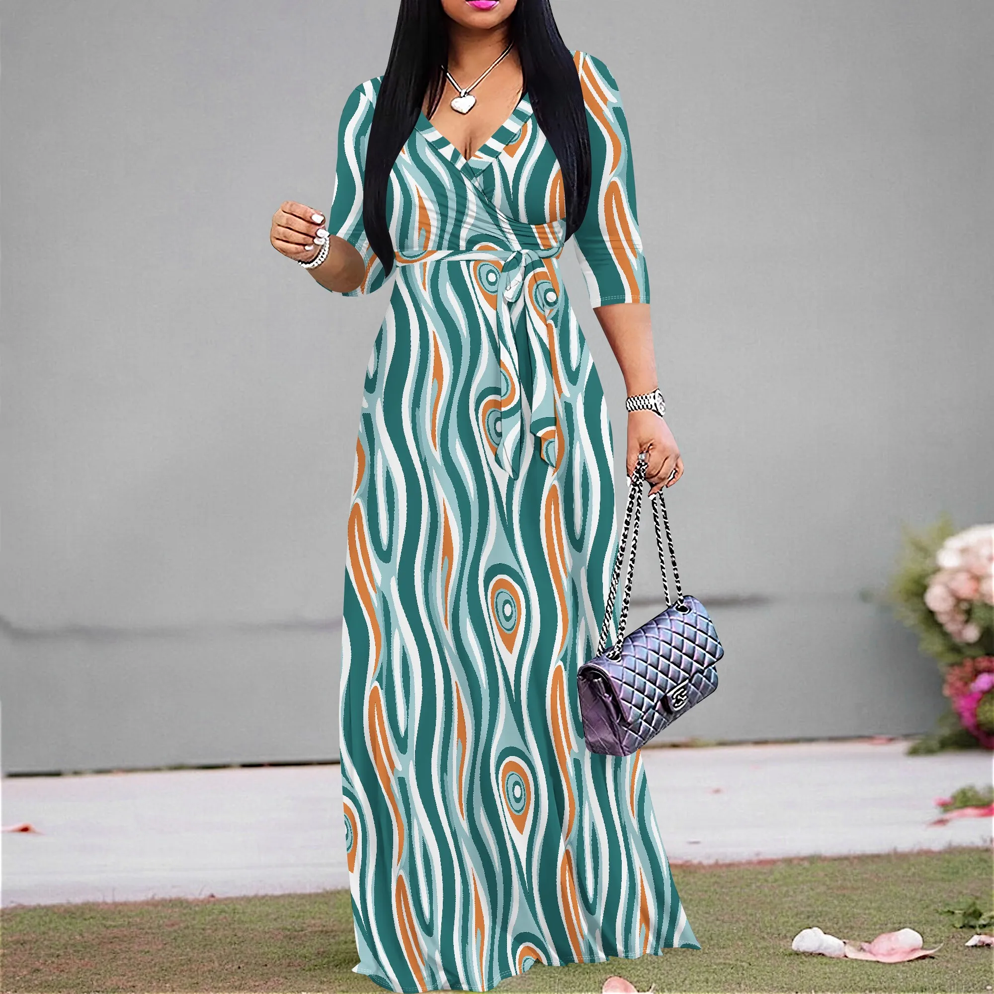 Retro Abstract Wave Print Maxi Dress S-3XL V-Neck Casual Wrap Dress for Spring Summer Street Style
Retro Abstract Wave Print Maxi Dress S-3XL V-Neck Casual Wrap Dress for Spring Summer Street Style