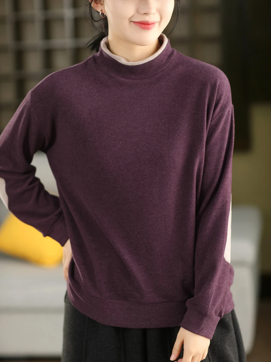 Double-Sided Australian Fleece Long Sleeve Patchwork Half-High Collar Women's Sweater Warm Inner Wear Casual Comfortable Fit
Double-Sided Australian Fleece Long Sleeve Patchwork Half-High Collar Women's Sweater Warm Inner Wear Casual Comfortable Fit