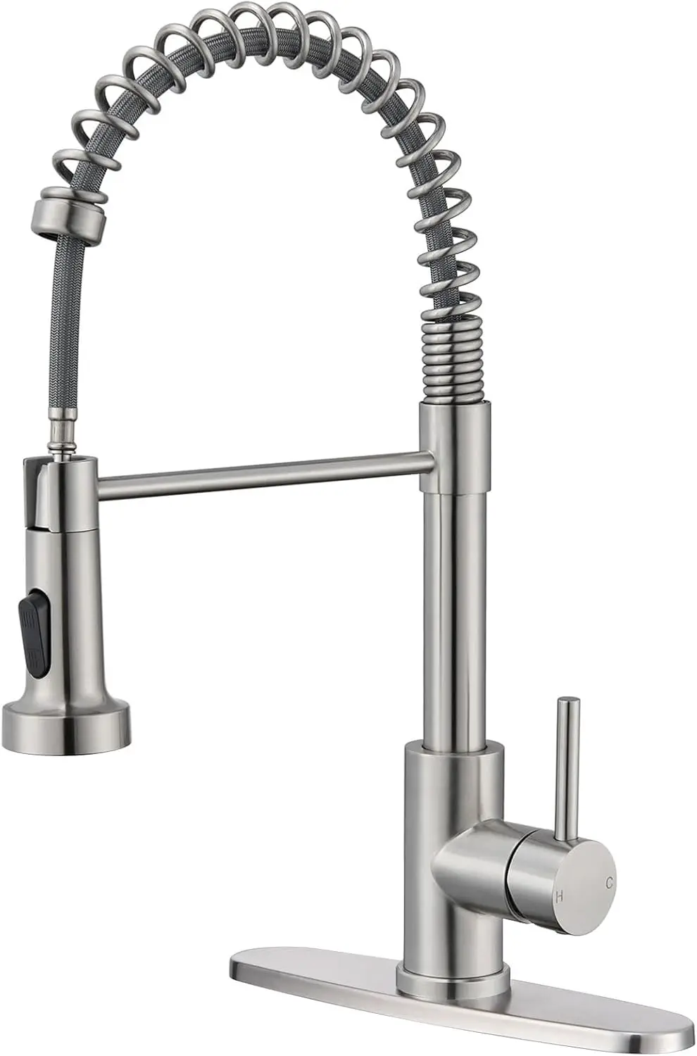 Brushed Nickel High Arc Kitchen Faucet with Pull Down Sprayer, Stainless Steel Single Handle for Sink
Brushed Nickel High Arc Kitchen Faucet with Pull Down Sprayer, Stainless Steel Single Handle for Sink