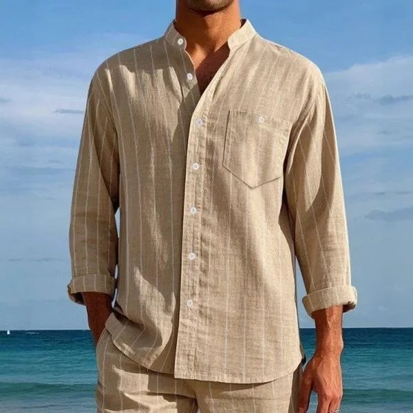 Men's Linen Stripe Shirt Short Sleeve Casual Comfortable Fit Fashionable Patterned Menswear Spring Season Essential
Men's Linen Stripe Shirt Short Sleeve Casual Comfortable Fit Fashionable Patterned Menswear Spring Season Essential