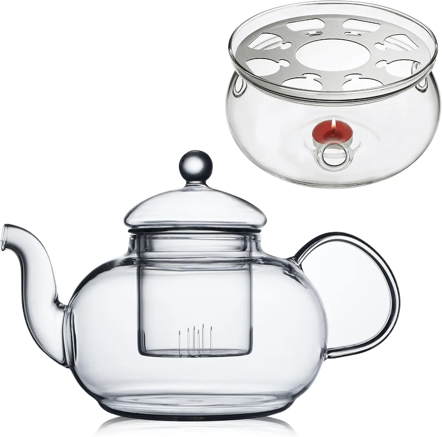 33.8oz Glass Teapot with Removable Infuser, Stovetop Safe Tea Kettle and Warmer
33.8oz Glass Teapot with Removable Infuser, Stovetop Safe Tea Kettle and Warmer