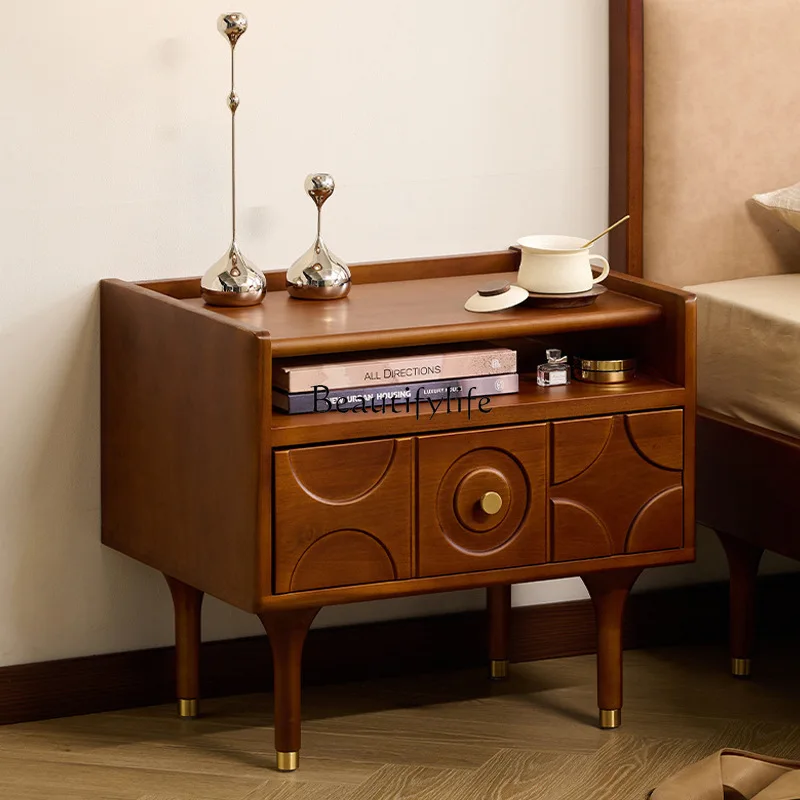 Medieval boxwood carving flower bedside table solid wood bedroom drawer storage side cabinet
Medieval boxwood carving flower bedside table solid wood bedroom drawer storage side cabinet