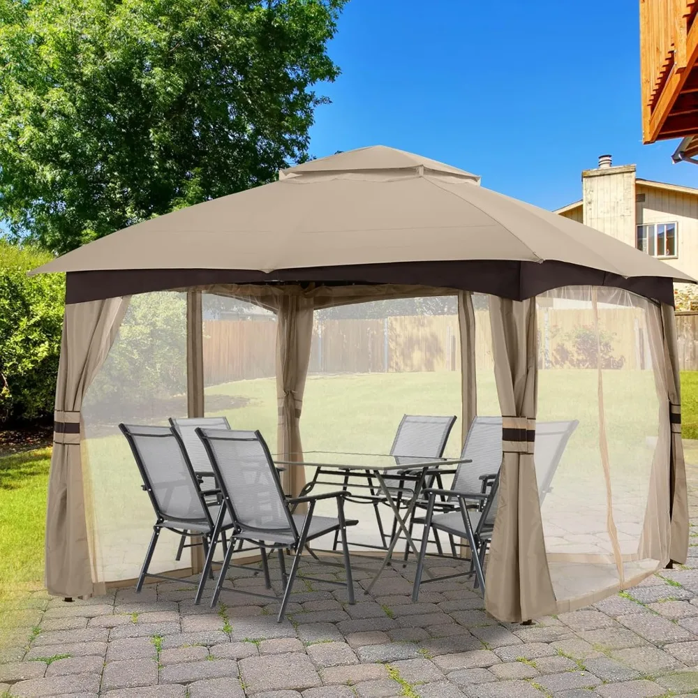 Outdoor Patio Gazebo for Garden with Upgrade Steel Frame and Netting Walls (8x8,Khaki), Customized
Outdoor Patio Gazebo for Garden with Upgrade Steel Frame and Netting Walls (8x8,Khaki), Customized