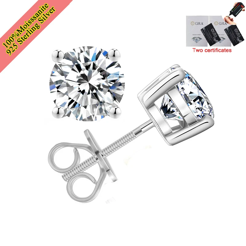 Серьги-гвоздики с муассанитом для женщин, оригинальное серебро 925, платиновое покрытие, серьги-гвинты сзади, сверкающие свадебные украшения 2 GRA
Серьги-гвоздики с муассанитом для женщин, оригинальное серебро 925, платиновое покрытие, серьги-гвинты сзади, сверкающие свадебные украшения 2 GRA