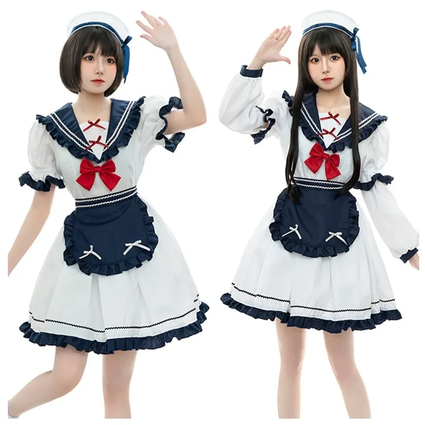 New Japanese Anime Cosplay Navy Sailor Suit JK Maid Uniform Female Lolita Costume
New Japanese Anime Cosplay Navy Sailor Suit JK Maid Uniform Female Lolita Costume