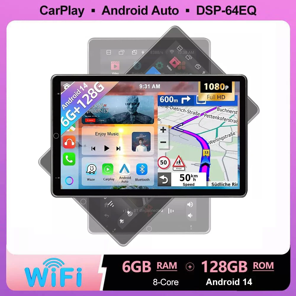 Universal Double 2Din 10.1"Inch Wireless Carplay Android 14 Multimedia Player Car Player Automatic Rotatable 90 Degree Car Radio
Universal Double 2Din 10.1"Inch Wireless Carplay Android 14 Multimedia Player Car Player Automatic Rotatable 90 Degree Car Radio