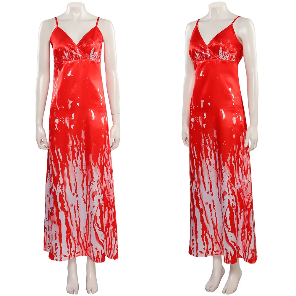 Horror Movie Carrie White Cosplay Sexy Blood Red Slip Printed Dress Costume For Women Girl Halloween Carnival Disguise Outfits
Horror Movie Carrie White Cosplay Sexy Blood Red Slip Printed Dress Costume For Women Girl Halloween Carnival Disguise Outfits