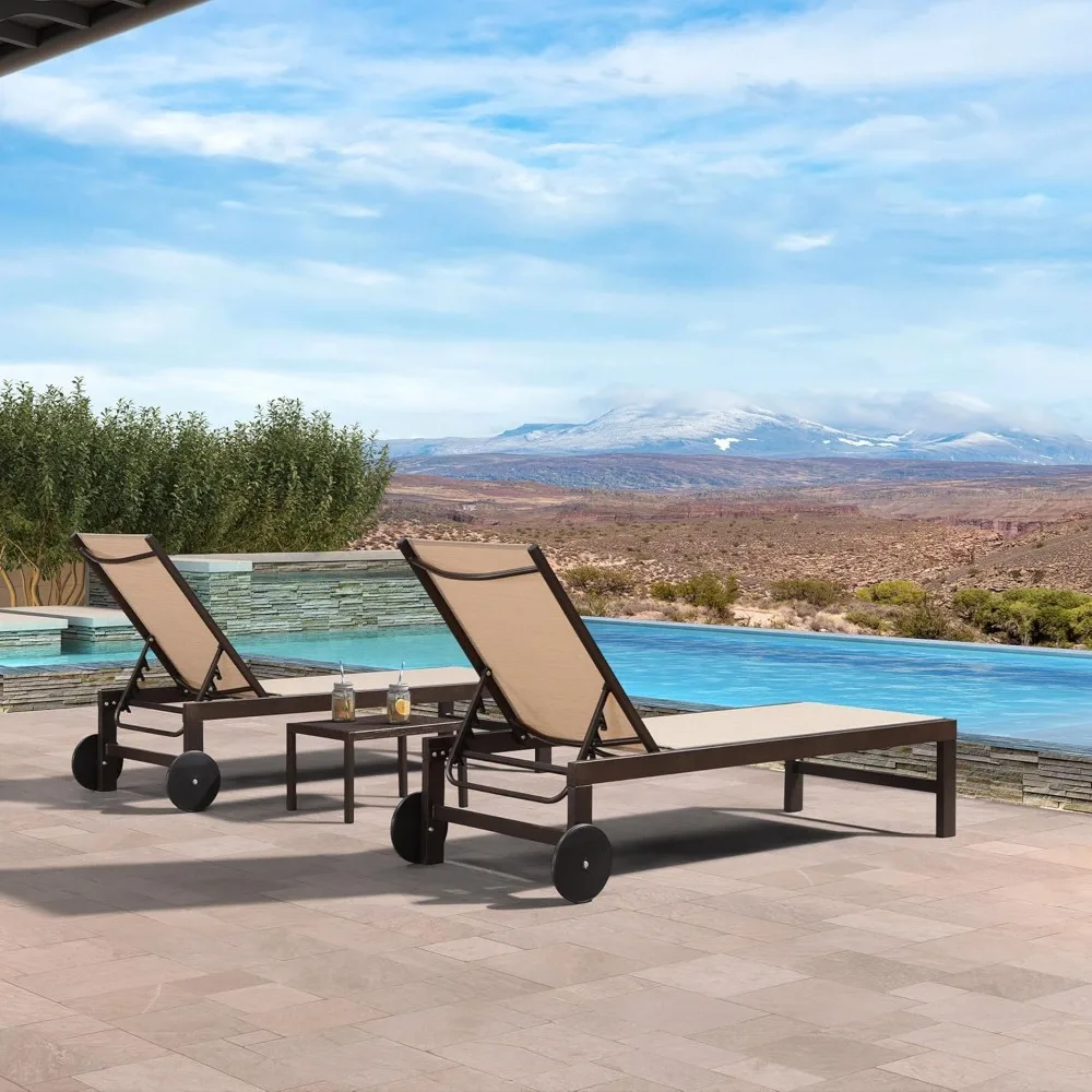 Outdoor Chaise Lounge Chair Set of 3, Pool Lounge Chair for Outside, Patio Chaise Lounger with Adjustable Backrest
Outdoor Chaise Lounge Chair Set of 3, Pool Lounge Chair for Outside, Patio Chaise Lounger with Adjustable Backrest
