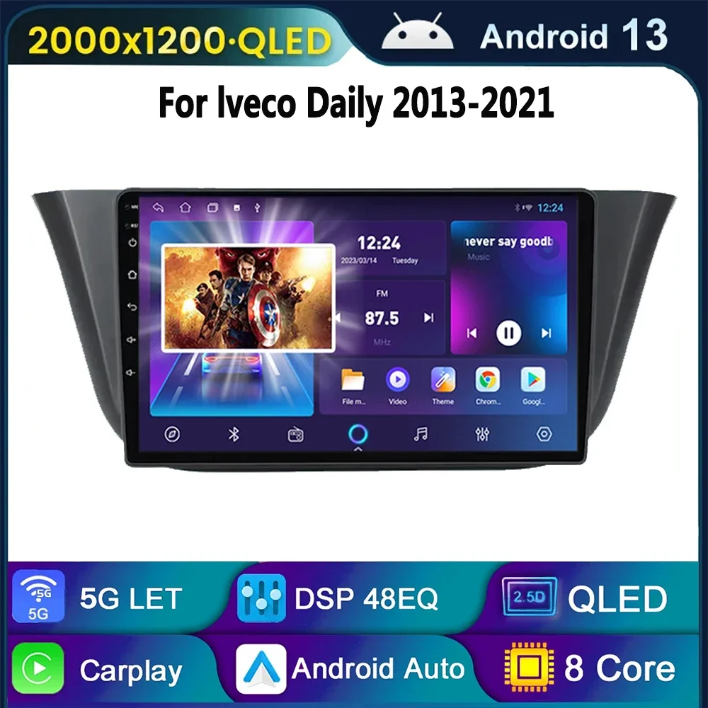 for Iveco Daily 2013-2021 Android 13 Auto Car Radio Multimedia Player Video CarPlay Navigation GPS Autoradio QLED Touch Screen
for Iveco Daily 2013-2021 Android 13 Auto Car Radio Multimedia Player Video CarPlay Navigation GPS Autoradio QLED Touch Screen