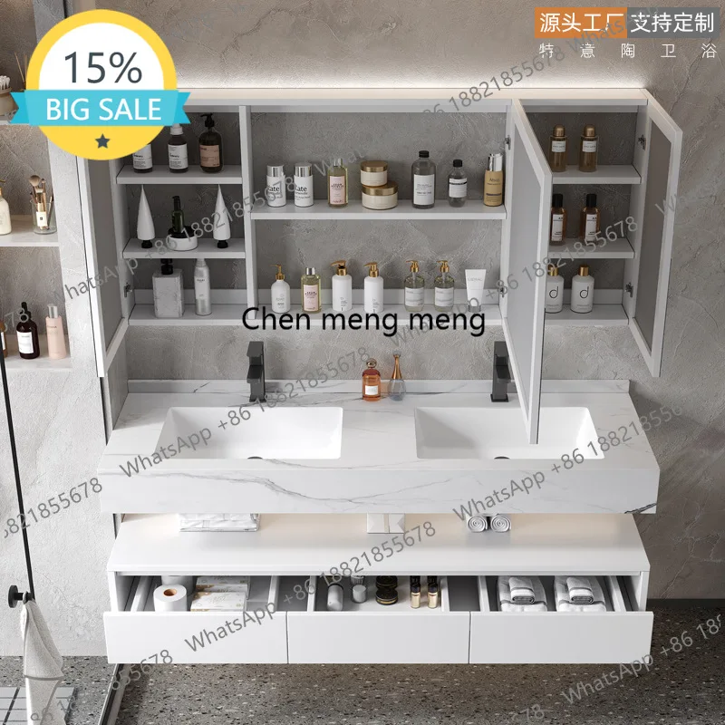 J07 Bathroom Cabinet with Slate Basin Storage Vanity Sink Closed Toilet Mirror Shelf Floor Double Washbasin Wooden Drawer Bathro
J07 Bathroom Cabinet with Slate Basin Storage Vanity Sink Closed Toilet Mirror Shelf Floor Double Washbasin Wooden Drawer Bathro