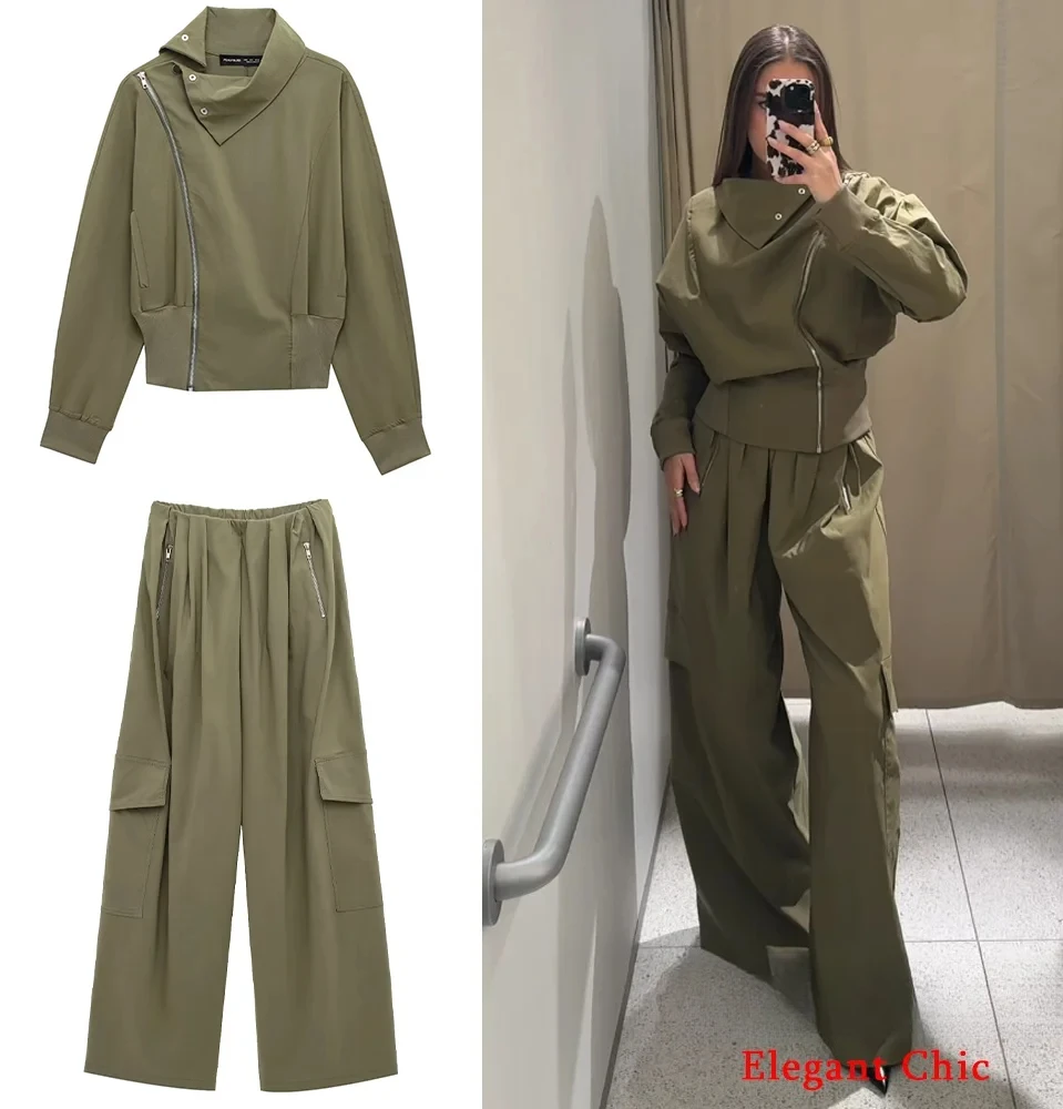 KONDALA женский крутой зеленый комплект, куртка на молнии с воротником-стойкой, брюки с высокой талией, новинка 2025, весенне-осенний модный комплект брюк High Street
KONDALA женский крутой зеленый комплект, куртка на молнии с воротником-стойкой, брюки с высокой талией, новинка 2025, весенне-осенний модный комплект брюк High Street