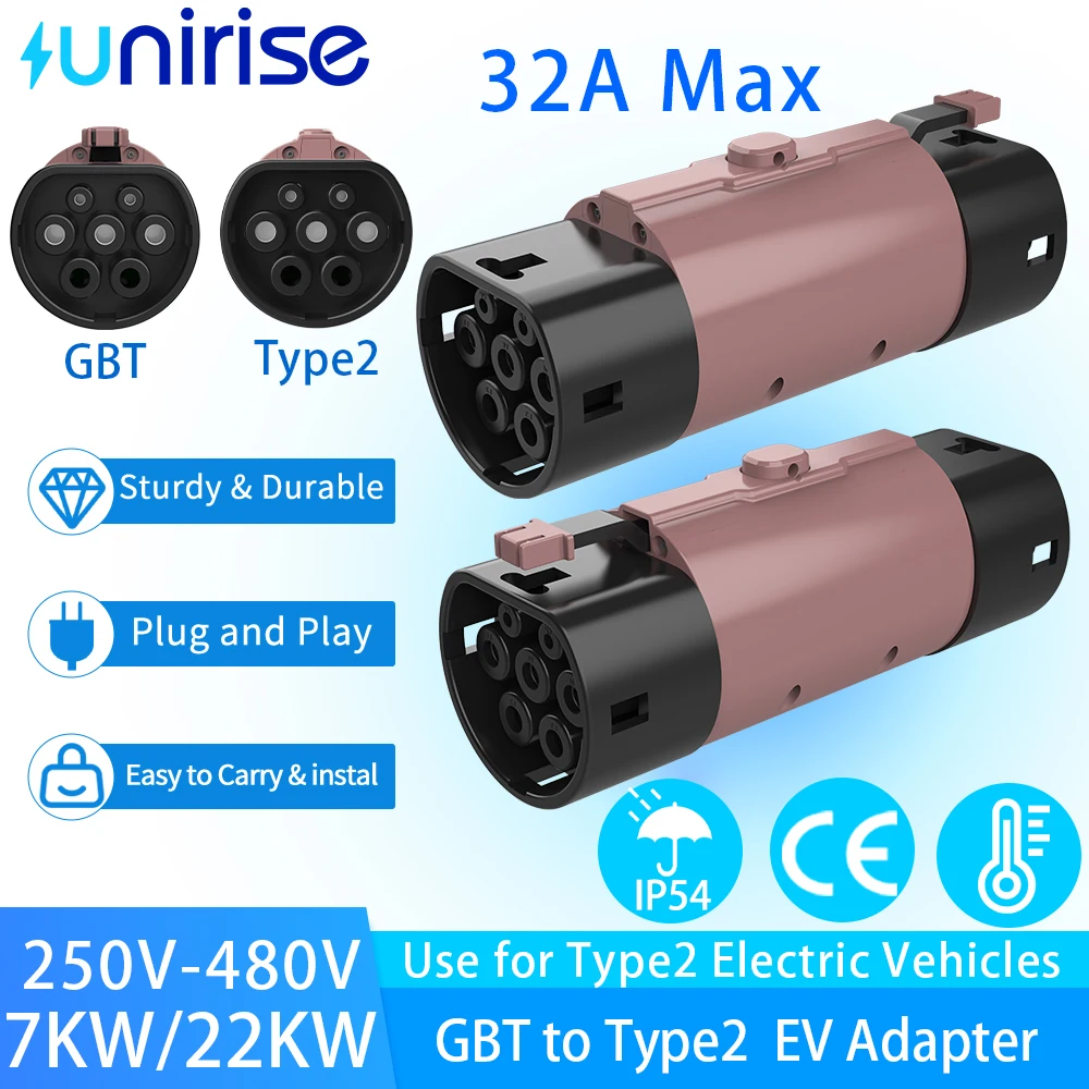 Зарядное устройство UNIRISE 22 кВт, разъемы адаптера GBT на Type2 Ev, 3-фазный 32A, преобразователь быстрой зарядки EVSE для электромобиля, разъем типа 2
Зарядное устройство UNIRISE 22 кВт, разъемы адаптера GBT на Type2 Ev, 3-фазный 32A, преобразователь быстрой зарядки EVSE для электромобиля, разъем типа 2