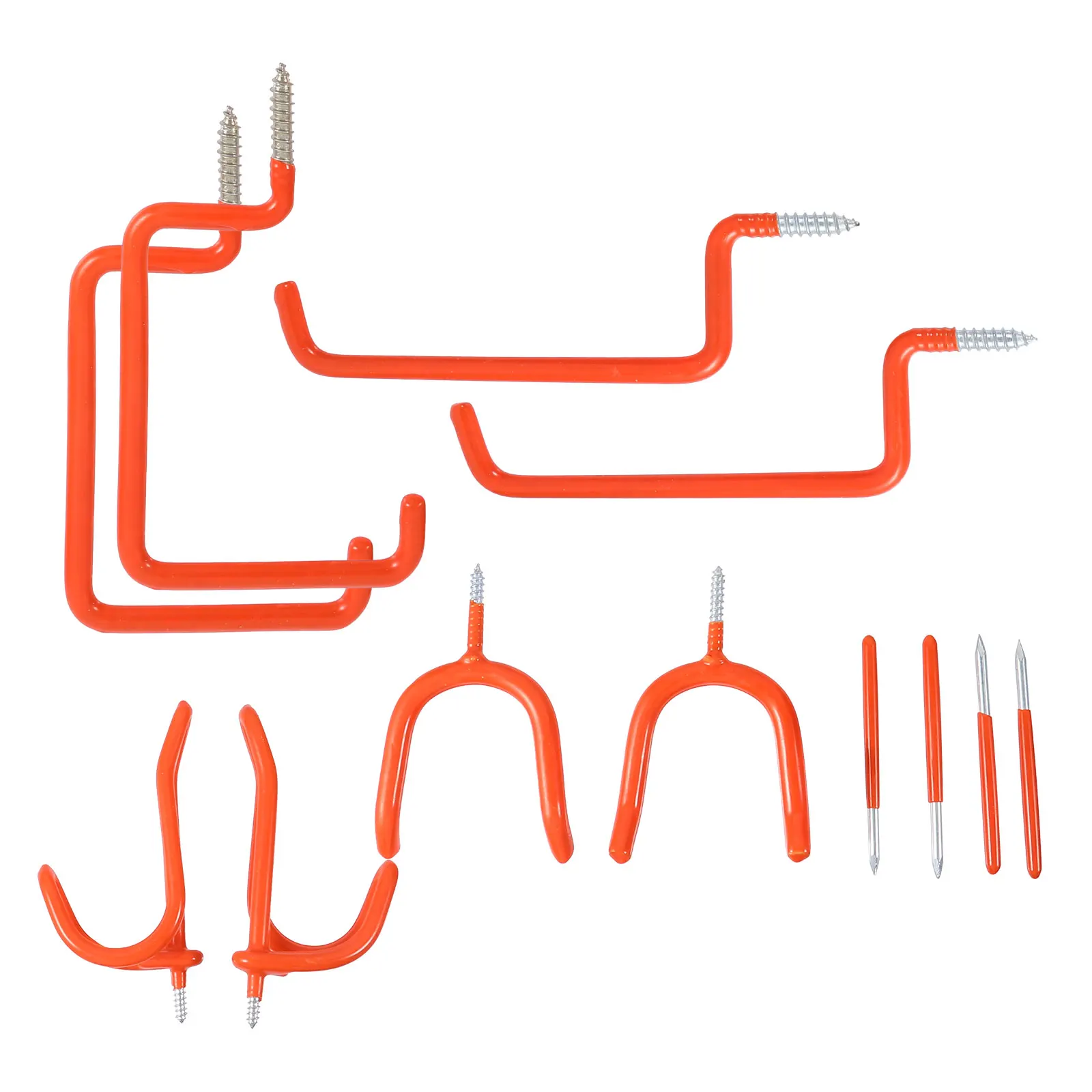 12pcs Hooks Set Metal Storage Hooks for Garage Wall Mounting Bike Garden Hose Tools Screw-in Hangers durable strong
12pcs Hooks Set Metal Storage Hooks for Garage Wall Mounting Bike Garden Hose Tools Screw-in Hangers durable strong