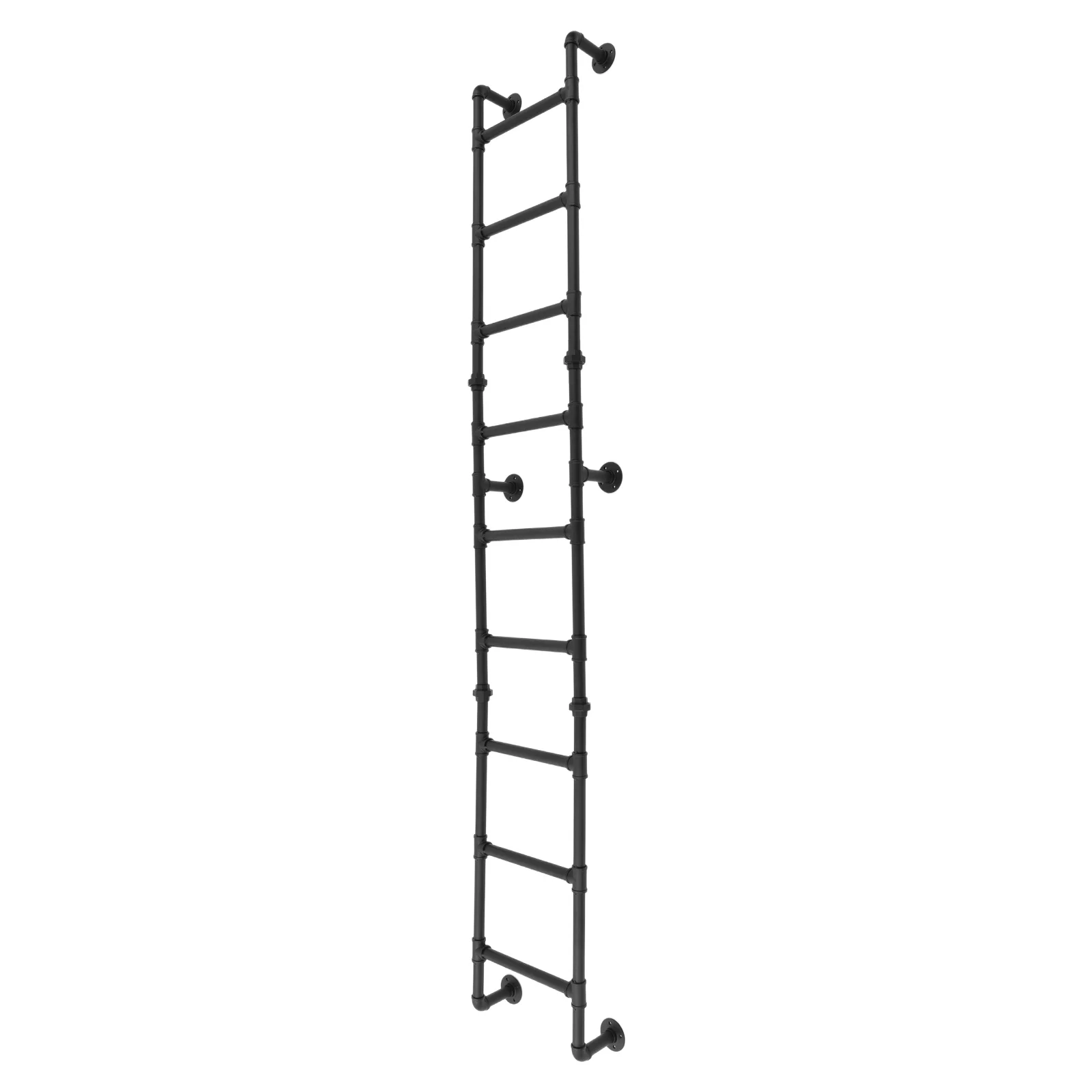 Black 9-Rung Wall Mounted Step Ladder Heavy Duty Iron Emergency Escape Ladder for Basement Window Well
Black 9-Rung Wall Mounted Step Ladder Heavy Duty Iron Emergency Escape Ladder for Basement Window Well