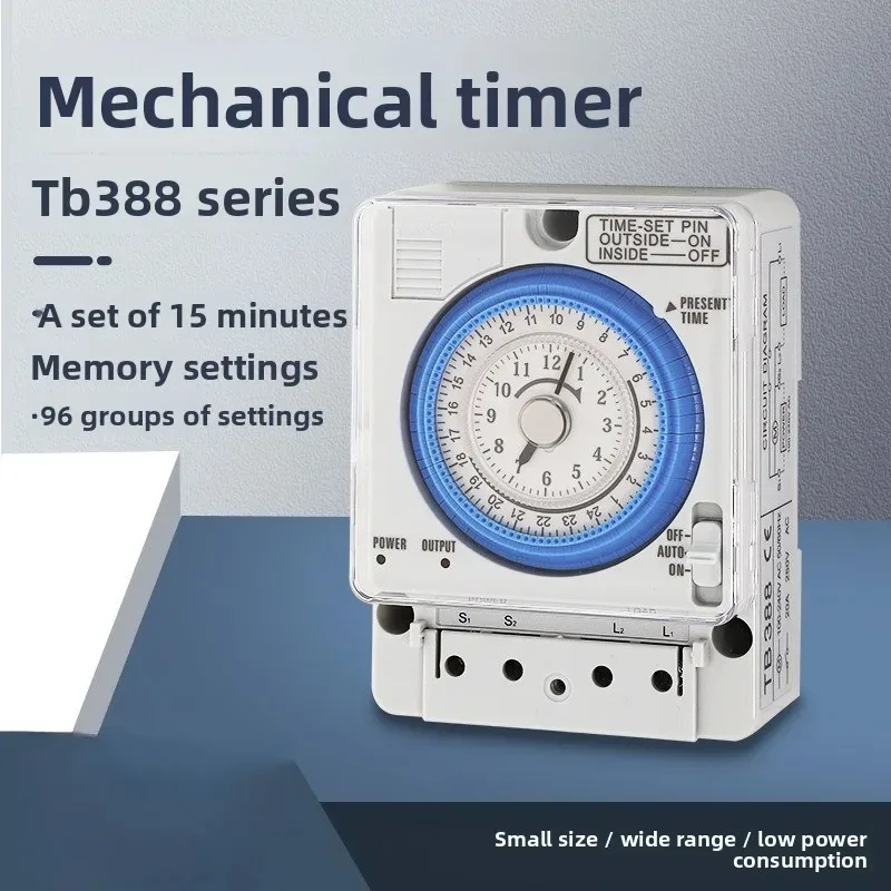 Time Control Switch TB388 Mechanical Timer 24-Hour Control 110-220VAC Time Relay Mechanical Timer For Industrial Equipment
Time Control Switch TB388 Mechanical Timer 24-Hour Control 110-220VAC Time Relay Mechanical Timer For Industrial Equipment