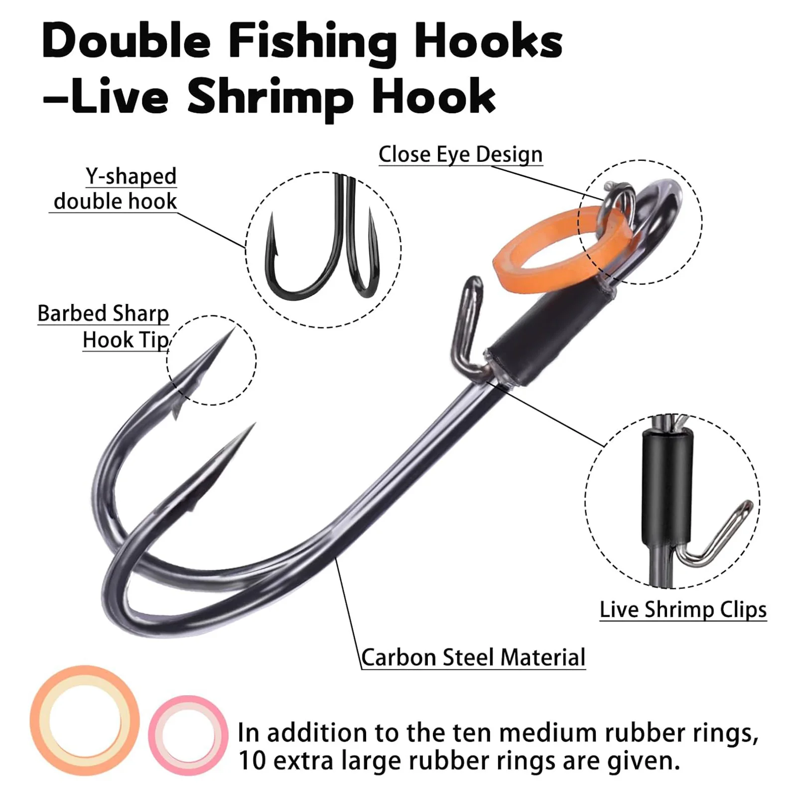 10pcs Double Hook Live Shrimp Fishhook Winter Ice Fishing Hard High Carbon Steel Fishing Hooks Large 1-3/0# Fishing Hook Set
10pcs Double Hook Live Shrimp Fishhook Winter Ice Fishing Hard High Carbon Steel Fishing Hooks Large 1-3/0# Fishing Hook Set