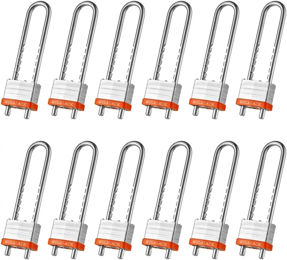 2" Long Shackle Cabinet Lock,12 Pack Laminated Padlocks with Extra Long Extended Adjustable Shackle
2" Long Shackle Cabinet Lock,12 Pack Laminated Padlocks with Extra Long Extended Adjustable Shackle