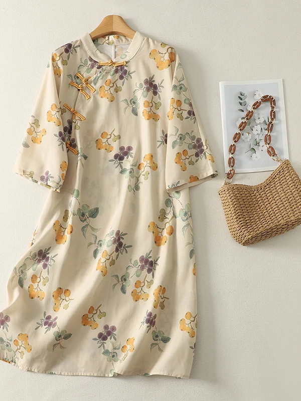 New Chinese Style High-End Women's Dress Elegant Atmosphere Advanced Feeling This Year's Popular New Style A-Line Midi Dress
New Chinese Style High-End Women's Dress Elegant Atmosphere Advanced Feeling This Year's Popular New Style A-Line Midi Dress