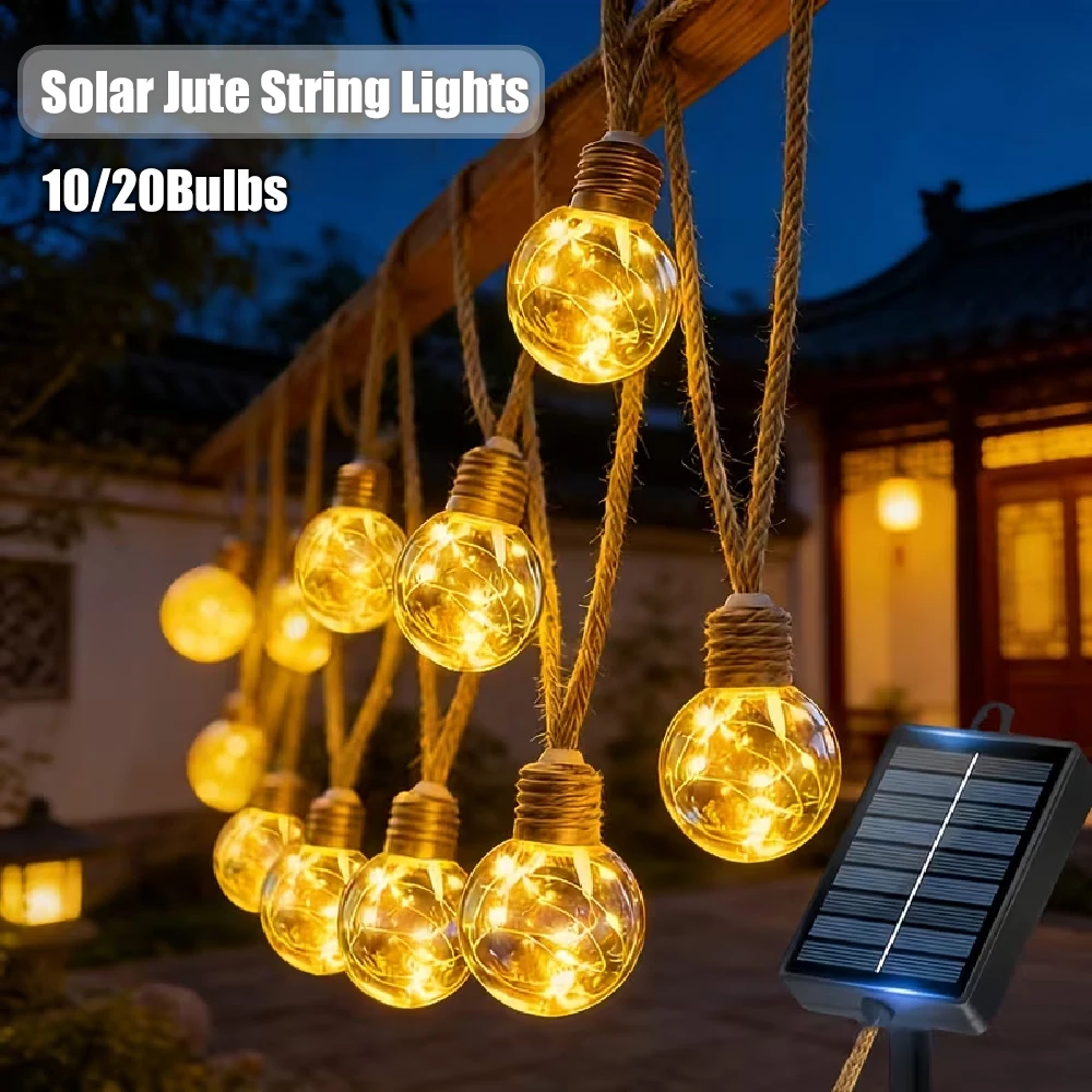 Solar Outdoor Garden Twine String Lights 8 Lighting Modes Waterproof Solar LED Patio Lights for Fence Wedding Party Decorative
Solar Outdoor Garden Twine String Lights 8 Lighting Modes Waterproof Solar LED Patio Lights for Fence Wedding Party Decorative
