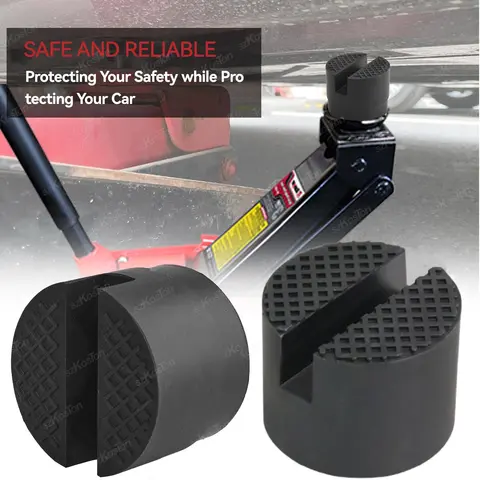 Universal Car Lift Jack Support Stand Rubber Pads Frame Protector Wheel Dolly Slotted Floor Frame Rail Adapter Repair Tools