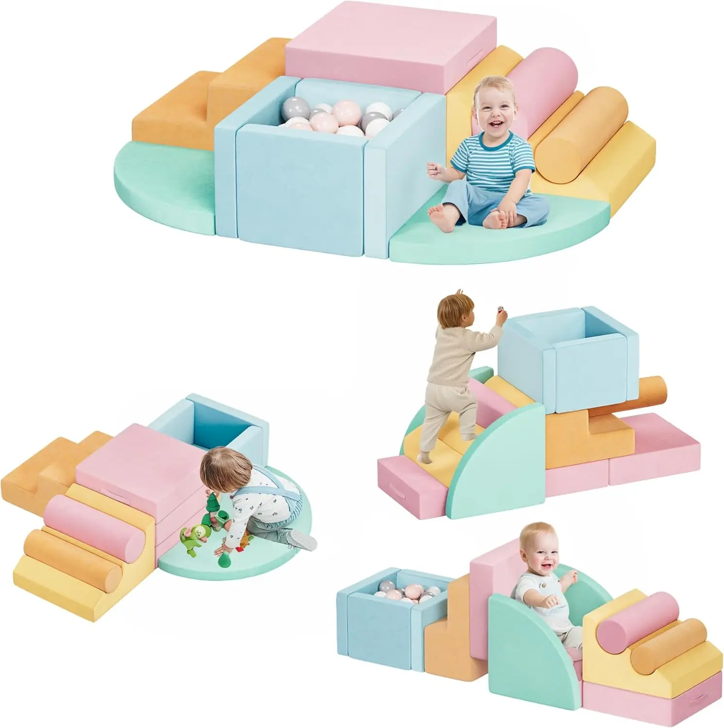 12 PCS Foam Climbing Blocks for Toddlers 1-3 with Ball Pit, Safe Soft Play Gym Set,Baby Kids' Indoor Playground Foam Blocks for
12 PCS Foam Climbing Blocks for Toddlers 1-3 with Ball Pit, Safe Soft Play Gym Set,Baby Kids' Indoor Playground Foam Blocks for