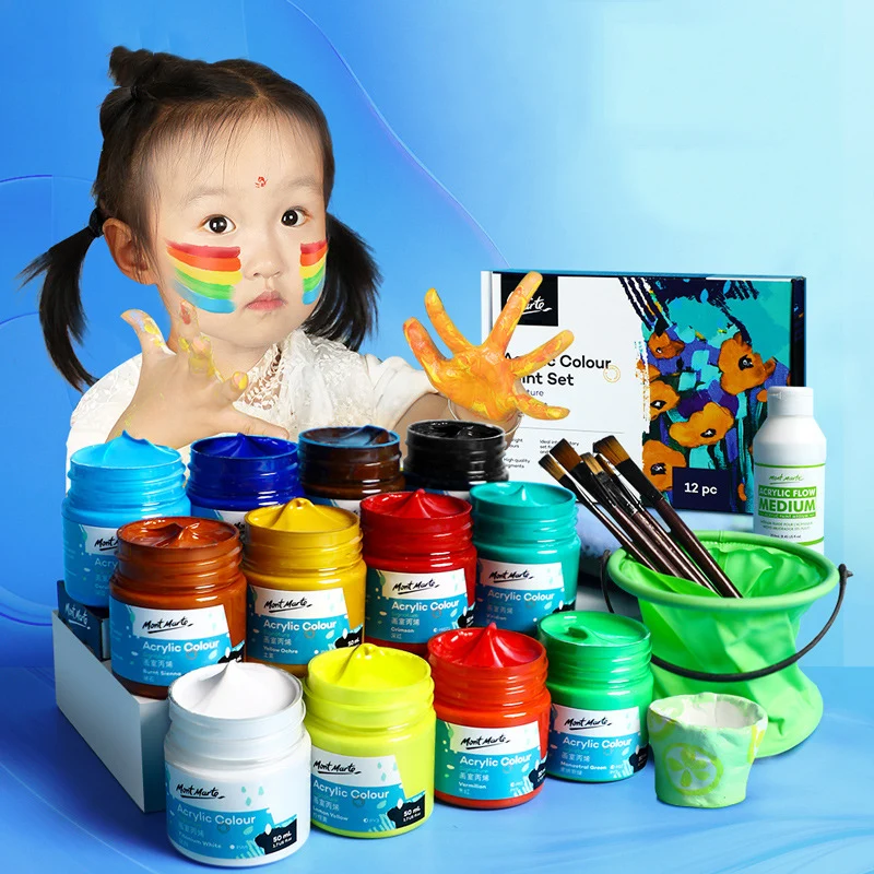 Mont Marte 12/24 Colors 50ml Professional Acrylic Paint Set Waterproof Fabric Paints Drawing Fabric Set For Kids Art Supplies
Mont Marte 12/24 Colors 50ml Professional Acrylic Paint Set Waterproof Fabric Paints Drawing Fabric Set For Kids Art Supplies